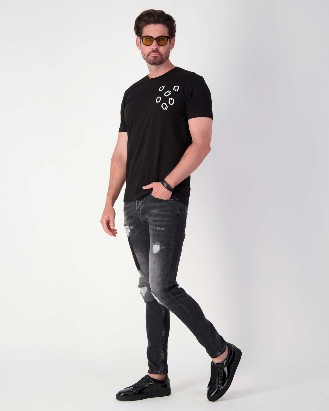 Embroidered Multi U - T Shirt - Black