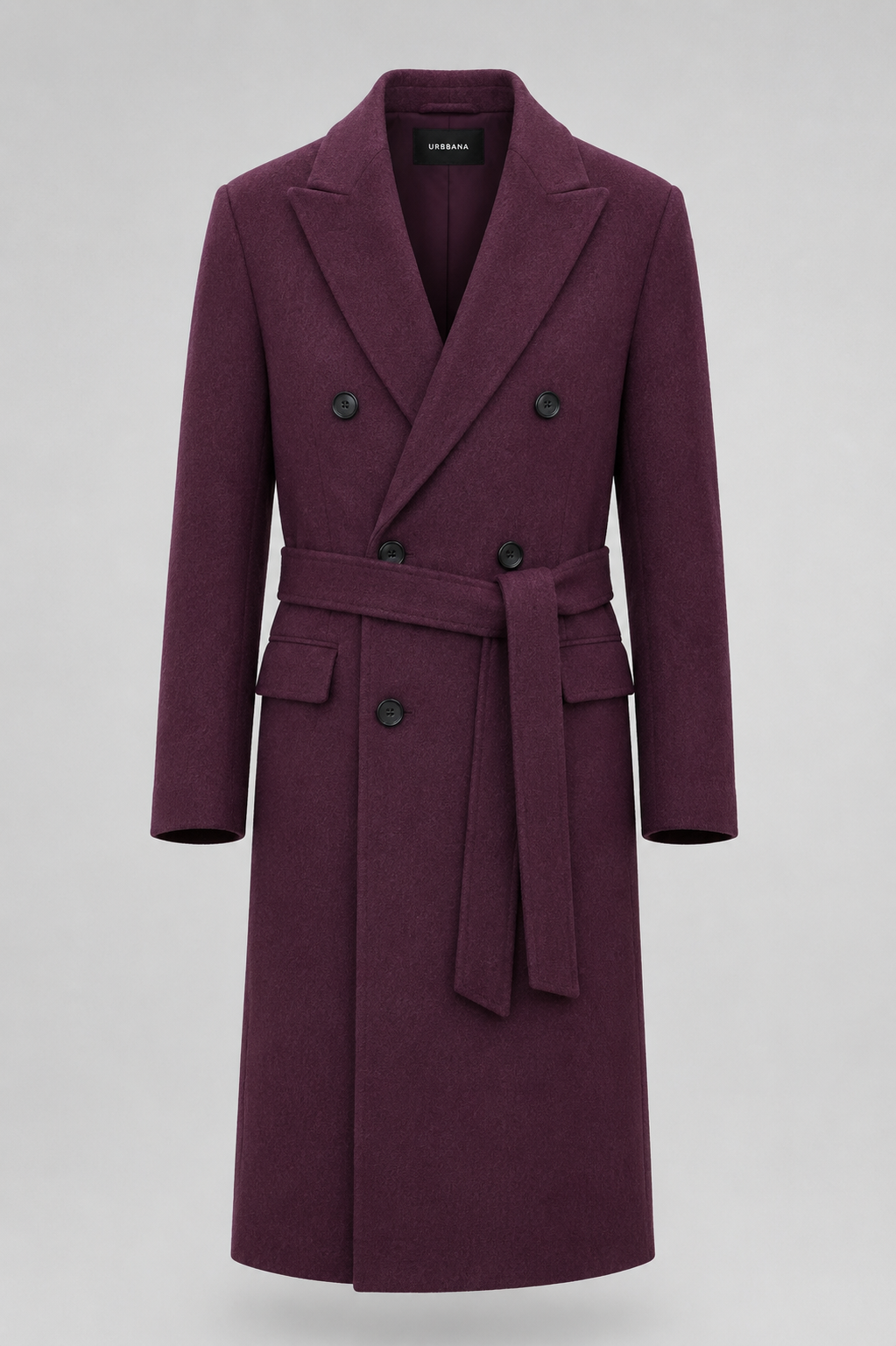 The Oslo Belted Overcoat - Plum HS