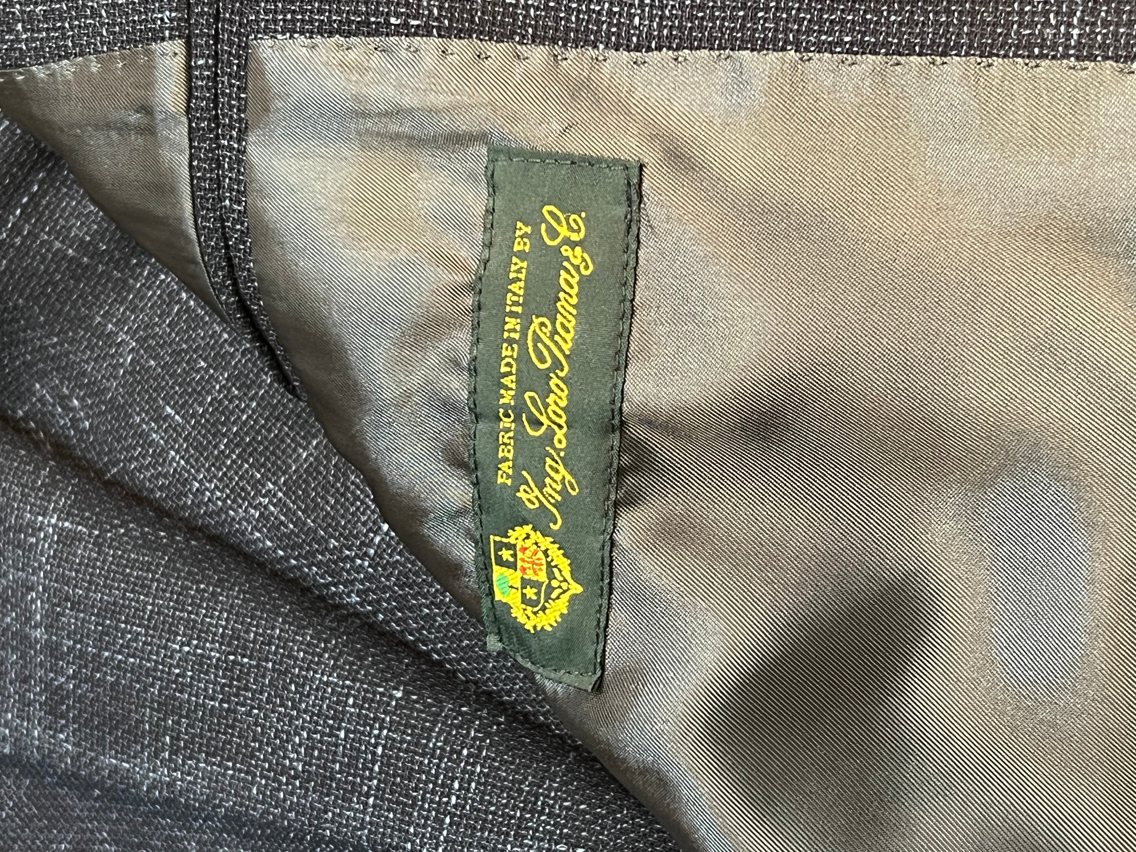 Augustus Loro Piana Linen Cloth Suit - Dark Navy - Made In Italy - Suit by Urbbana