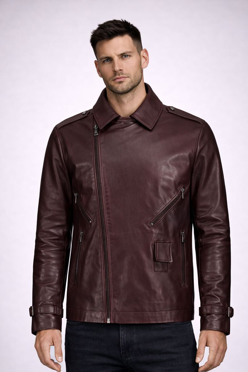 O’Pry Leather Jacket - Burgundy