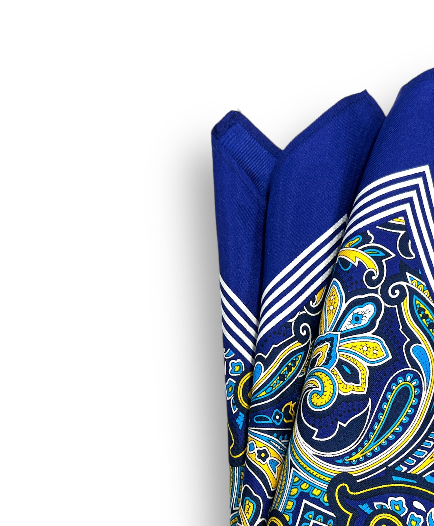 Pocket Square - Navy & Yellow Floral - URBBANA Pocket Square Collection