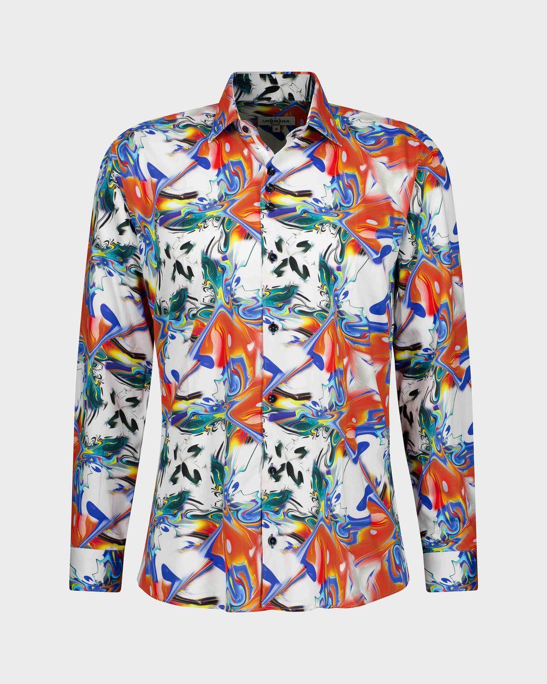 URBBANA Artistic Shirt Featuring Bright Splash Print and Light Colors