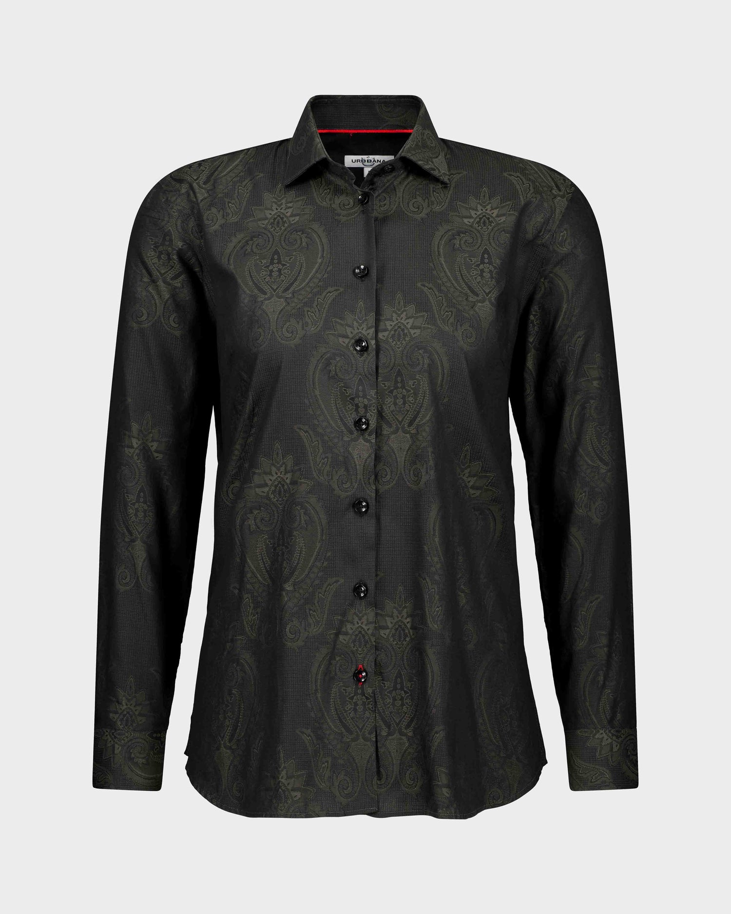 Damask Jacquard Woman’s Shirt - Black