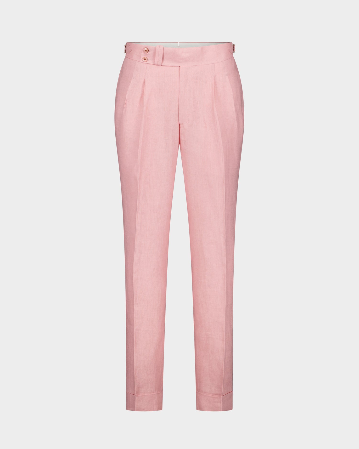Santorini Pleated Trouser - Pink linen