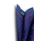 Pocket Square - Navy & Red Dot - URBBANA Pocket Square Collection