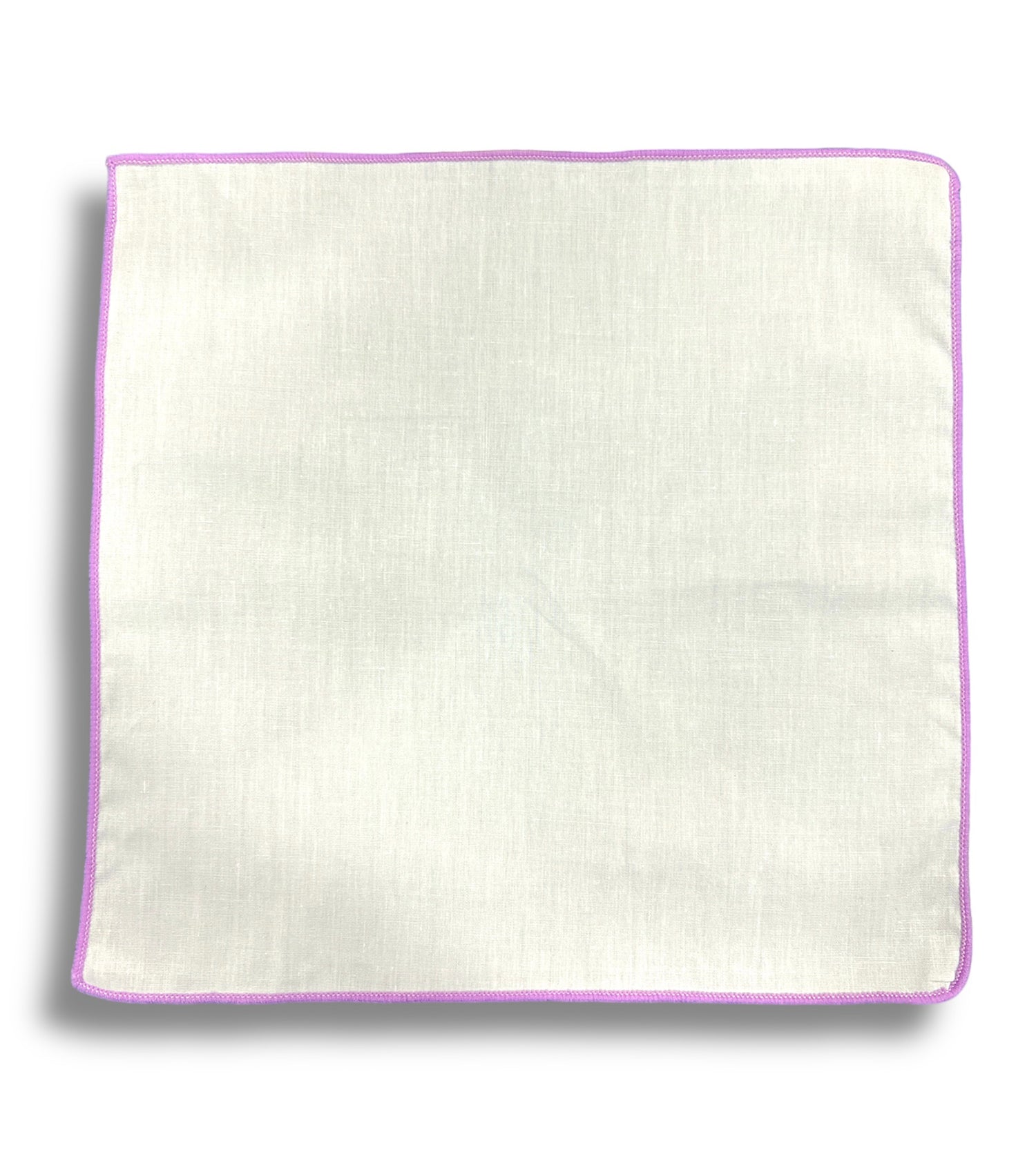 Pocket Square - White & Pink Trim - by Urbbana