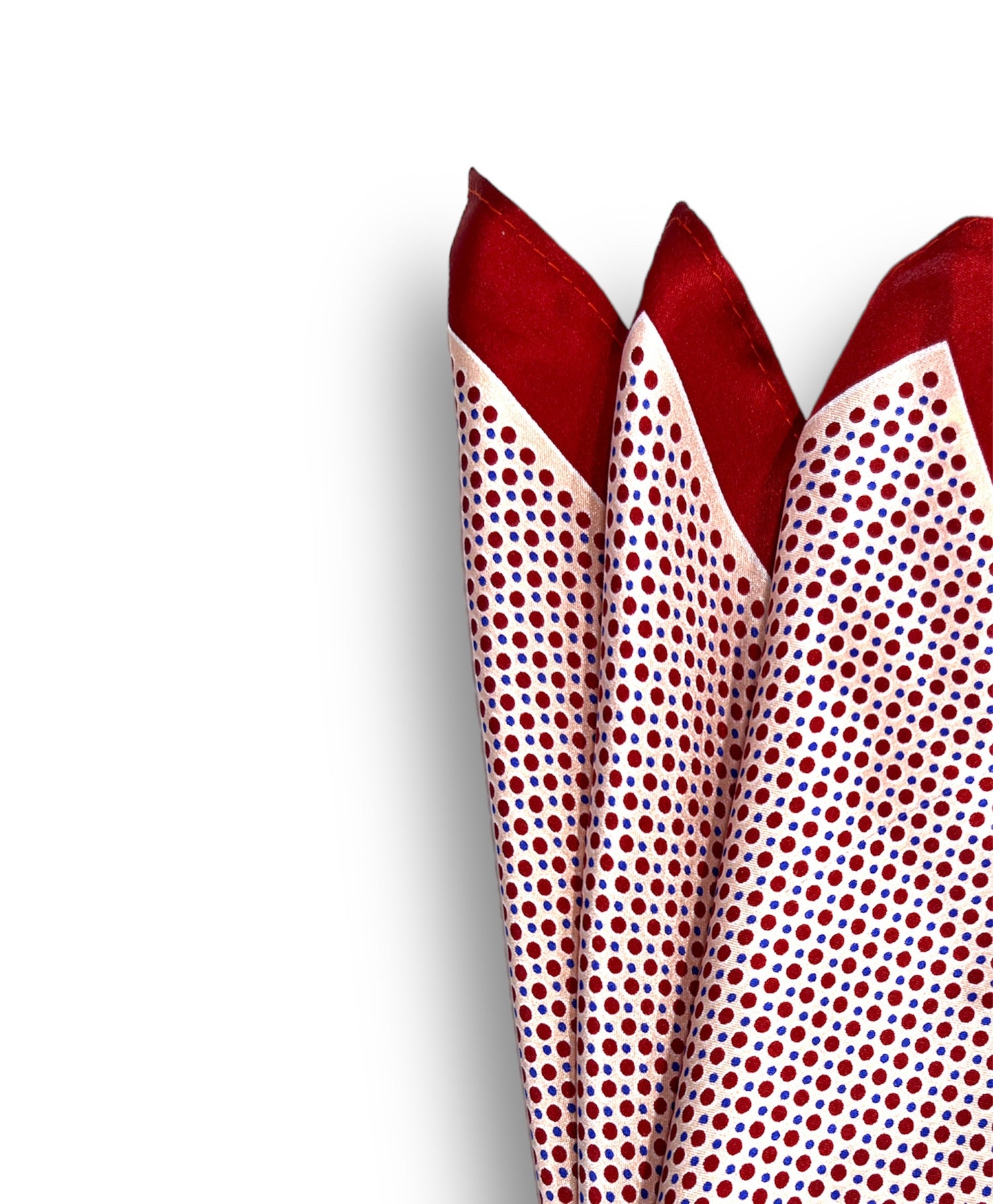 Pocket Square - Light Pink & Red Dot - URBBANA Pocket Square Collection