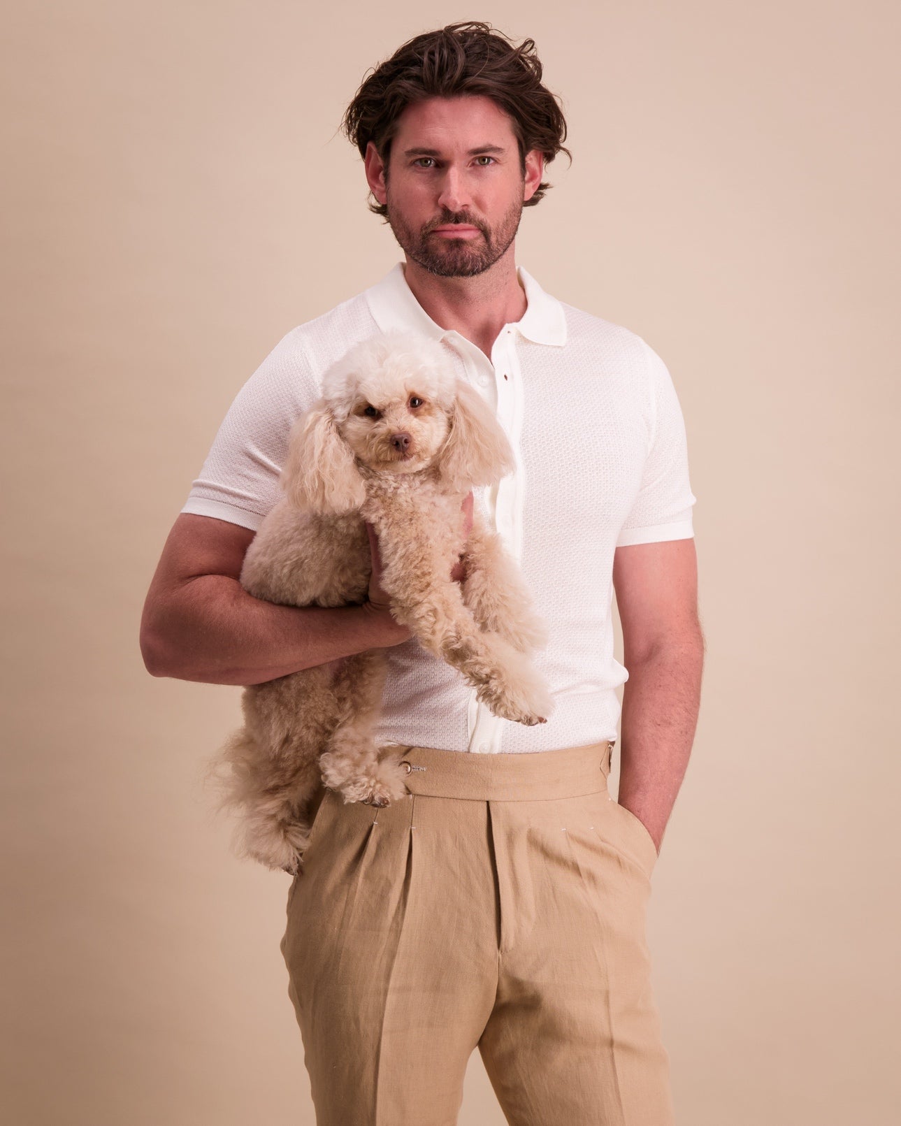 The Brando Knitted Polo Shirt - White