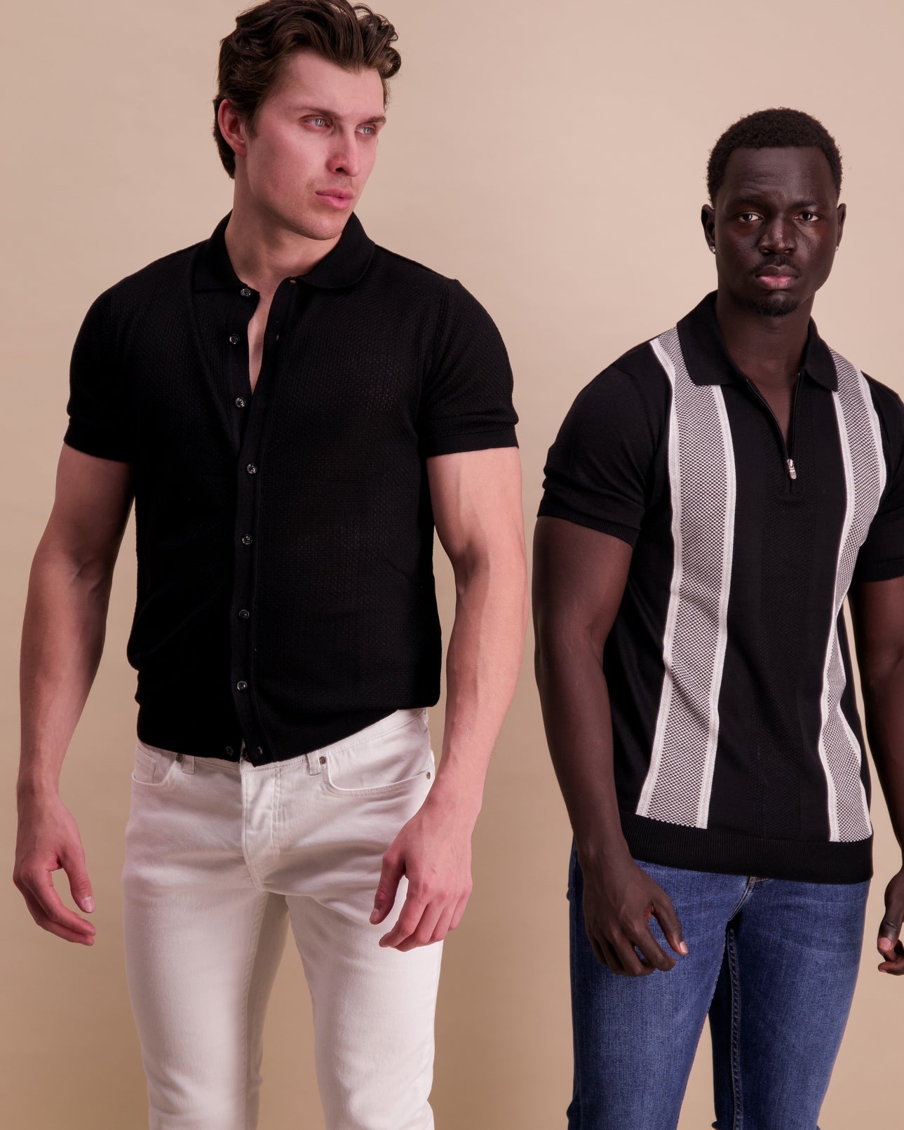The Sonny Knitted Polo Shirt - Black