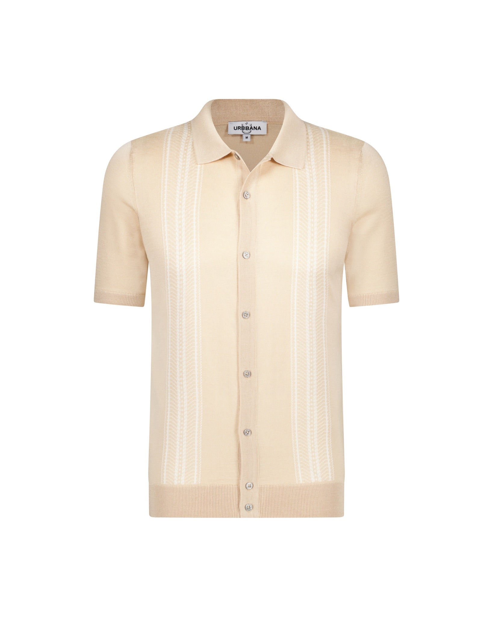 The Tuscany Knitted Polo Shirt - Creme