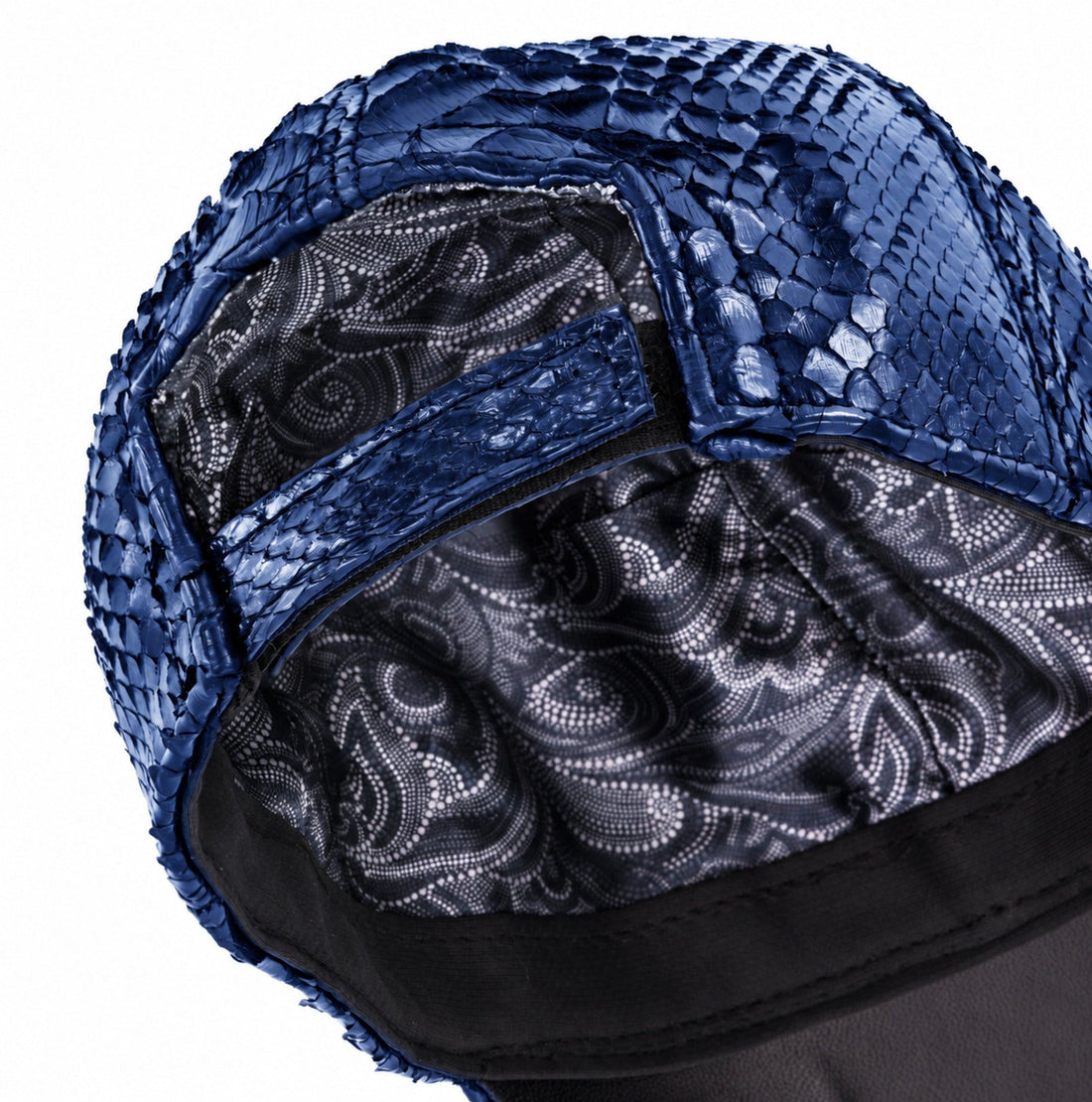 Nuno Python Skin Cap - Sapphire Blue - View 2 - URBBANA