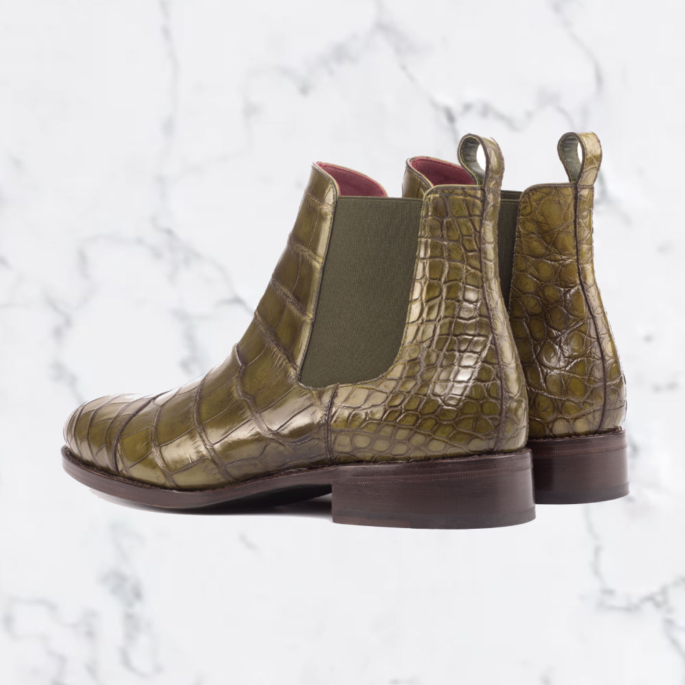 URBBANA alligator classic Chelsea boots.