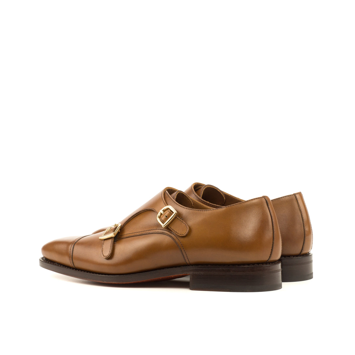 URBBANA Double Monk Goodyear Welted Box Calf Cognac angled view 6.