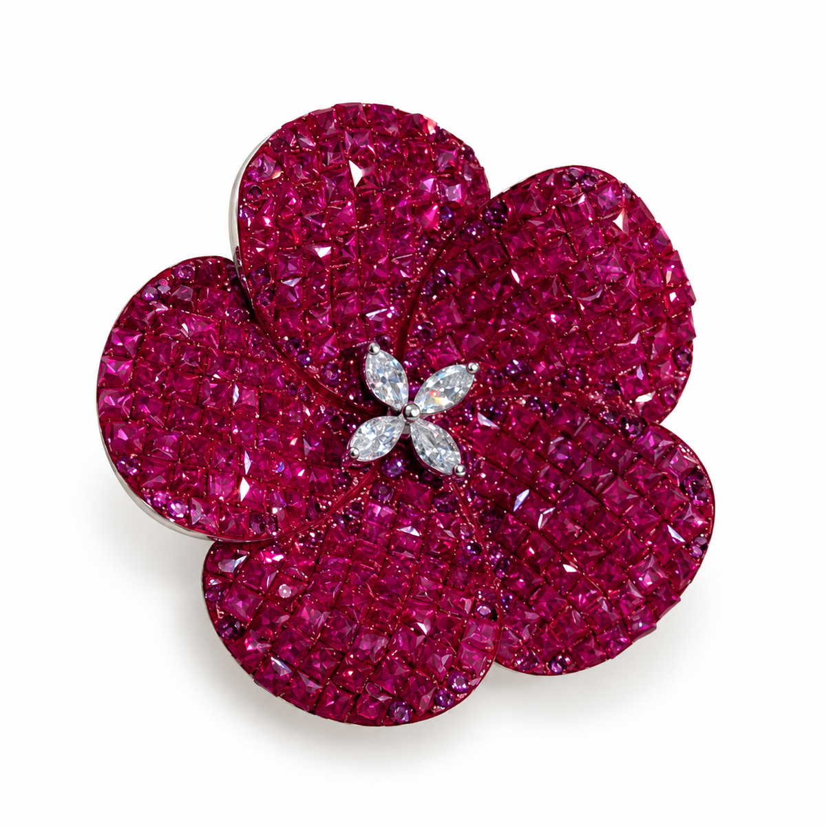 Fuchsia Bloom Zircon Lapel Pin