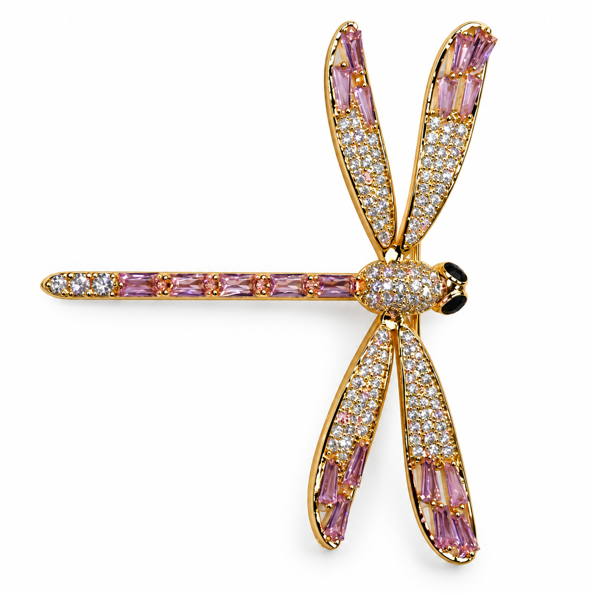 Blush Dragonfly Zircon Lapel Pin