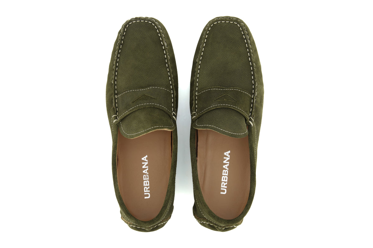 Portofino Driving Loafers - Green Suede - Loafers by Urbbana