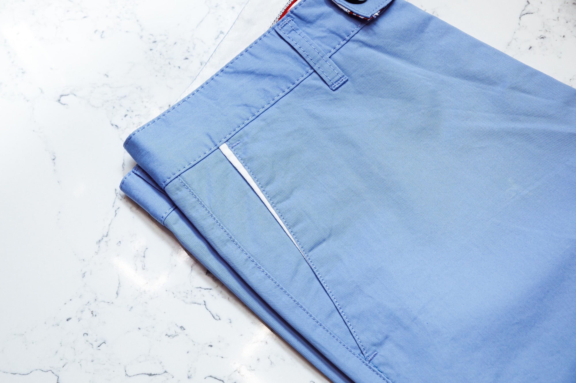 Blue Cotton Stretch Chinos - URBBANA Stretch Chinos