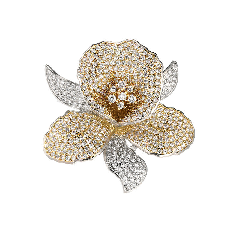 Embellished Floral Lapel Pin by Urbbana - elegant lapel