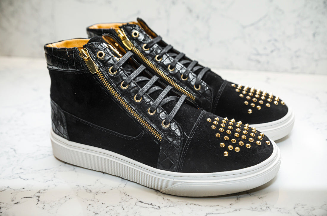 The Azzuri High Top Sneakers - Black - Sneaker by Urbbana