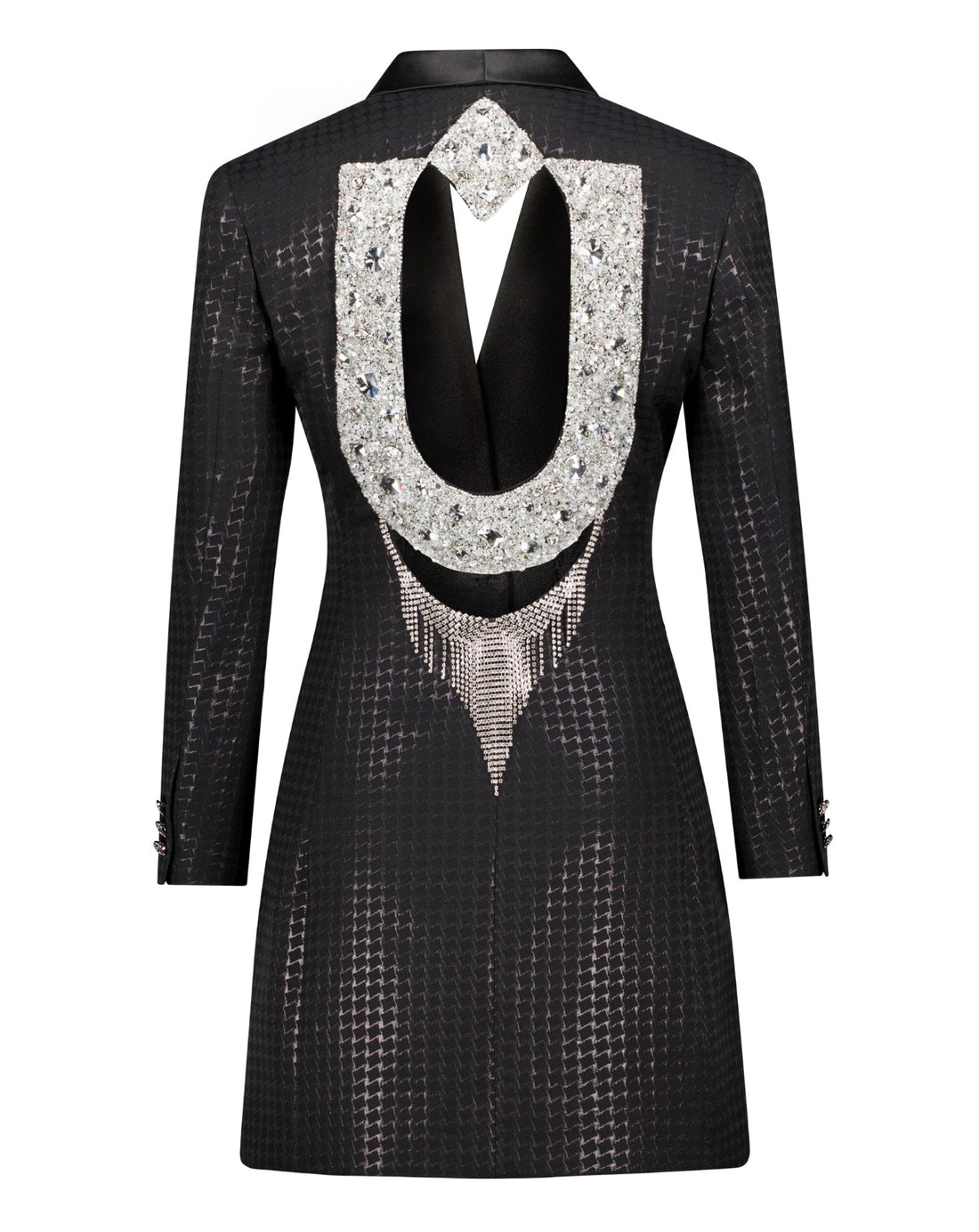 The Elle Backless Diamanté Blazer Dress - Jacket by Urbbana