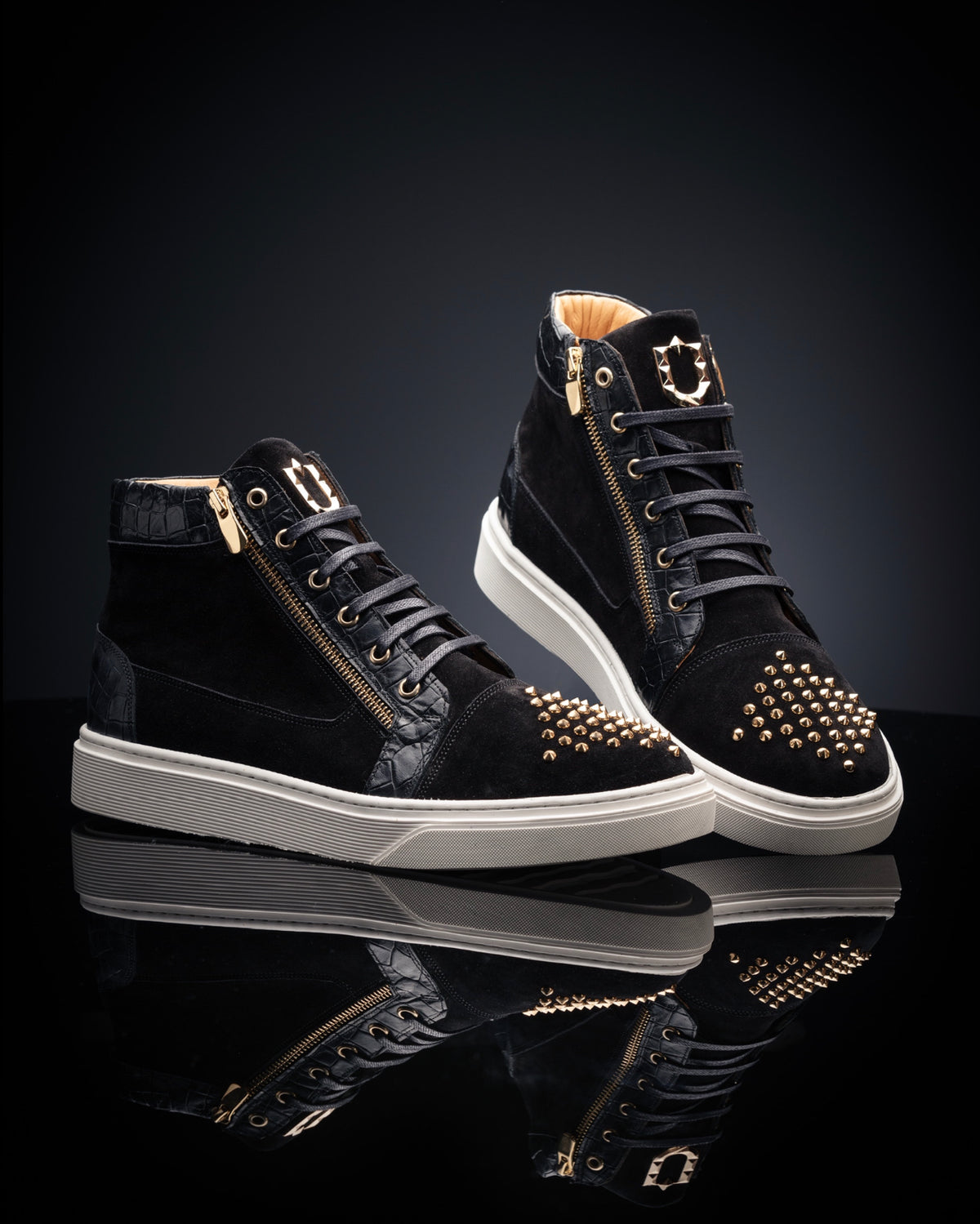 The Azzuri High Top Sneakers - Black - Sneaker by Urbbana