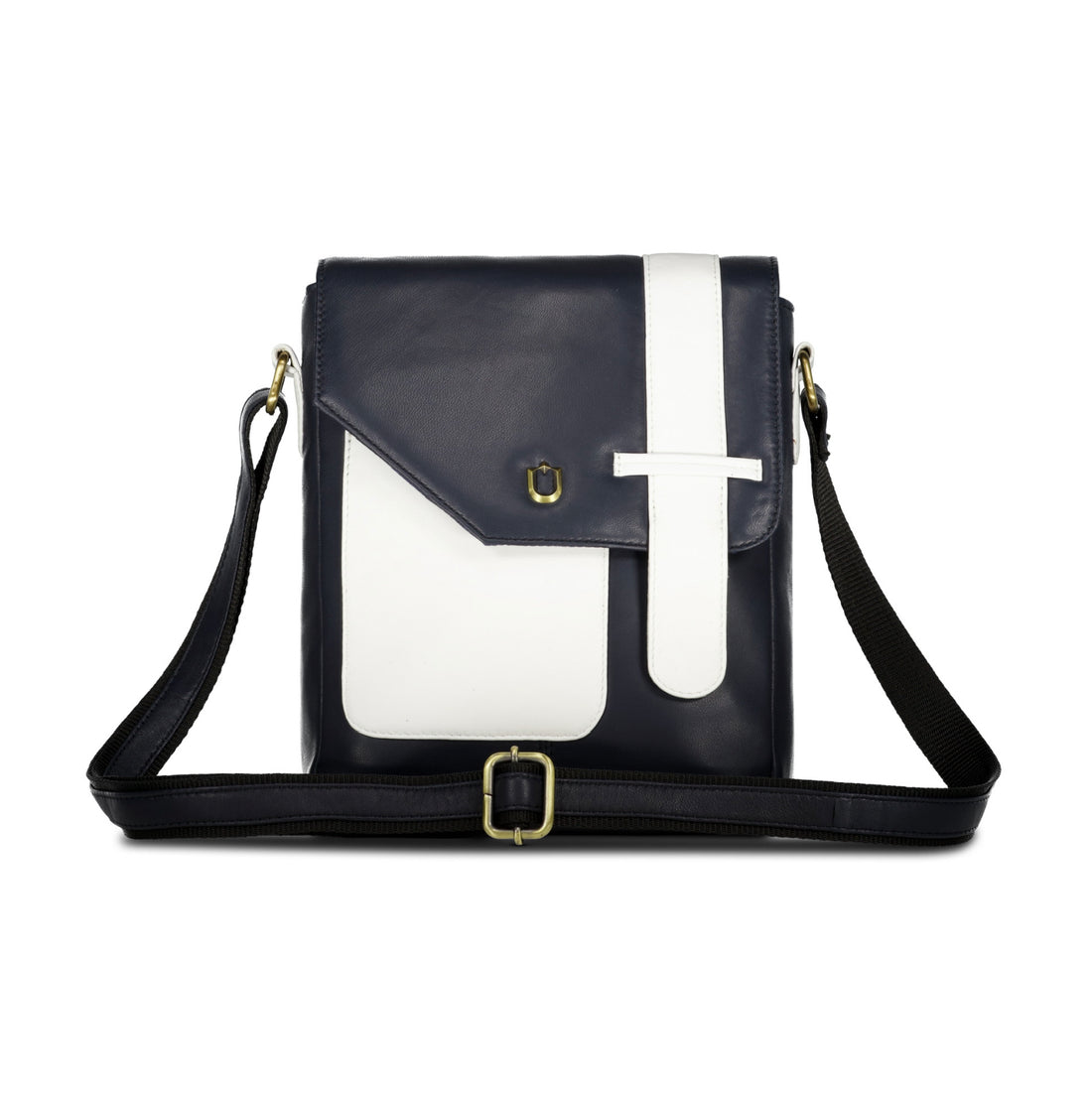 The Mini Messenger Bag - Navy, Black & White - Bags by Urbbana