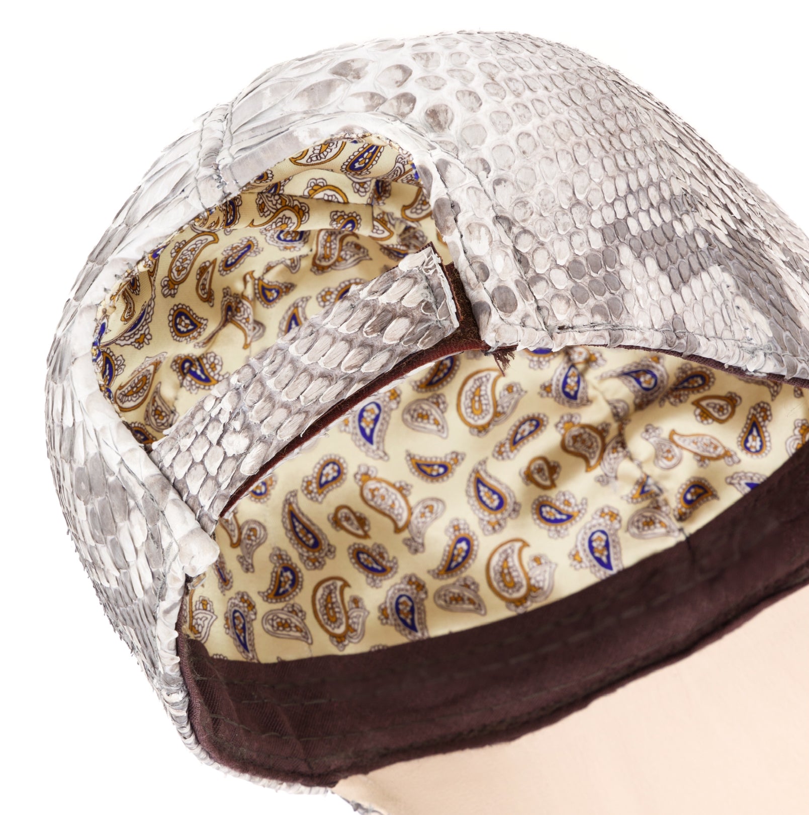 Nuno Python Skin Cap - White