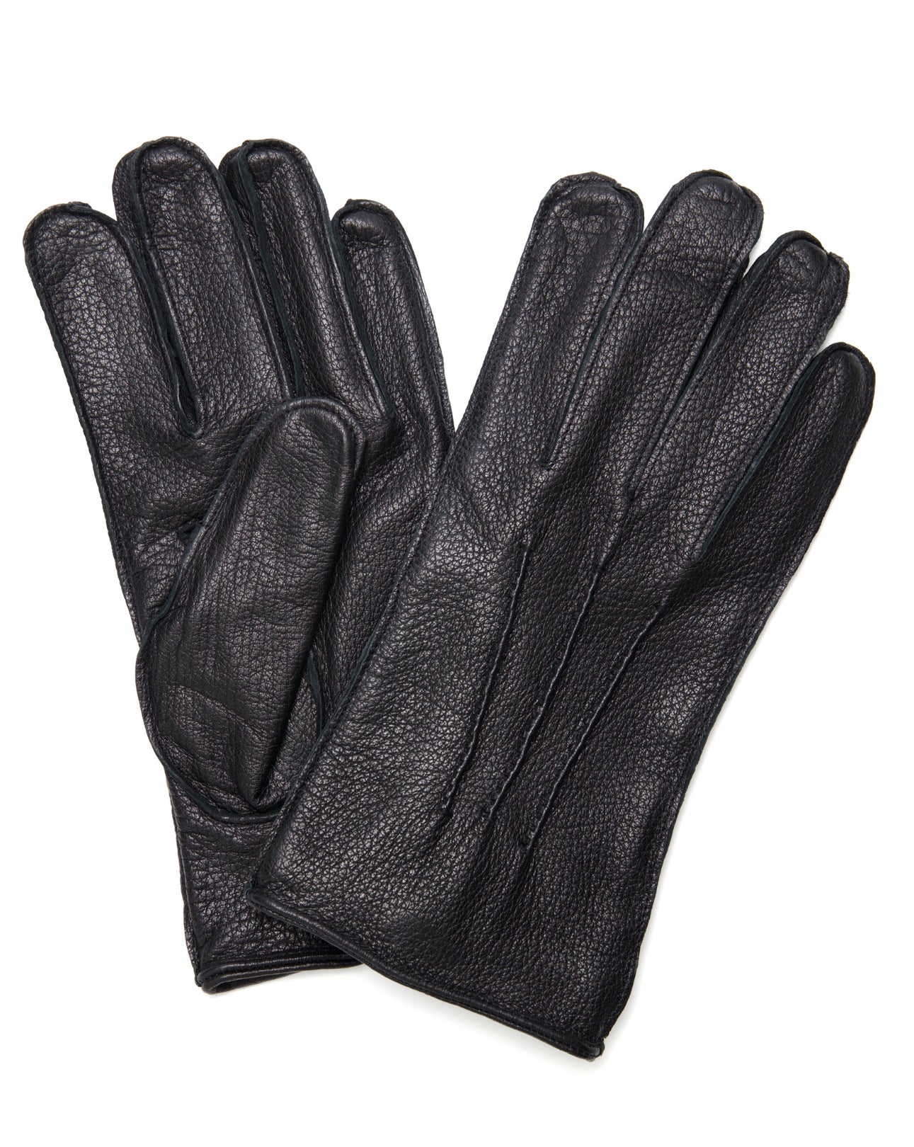 Lambskin Leather Gloves - Black Textured - URBBANA Luxury Gloves Collection