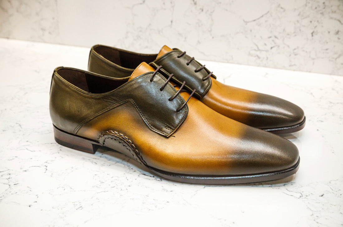 The Opanka Patina Shoes - Brown & Gold - Brogues by Urbbana