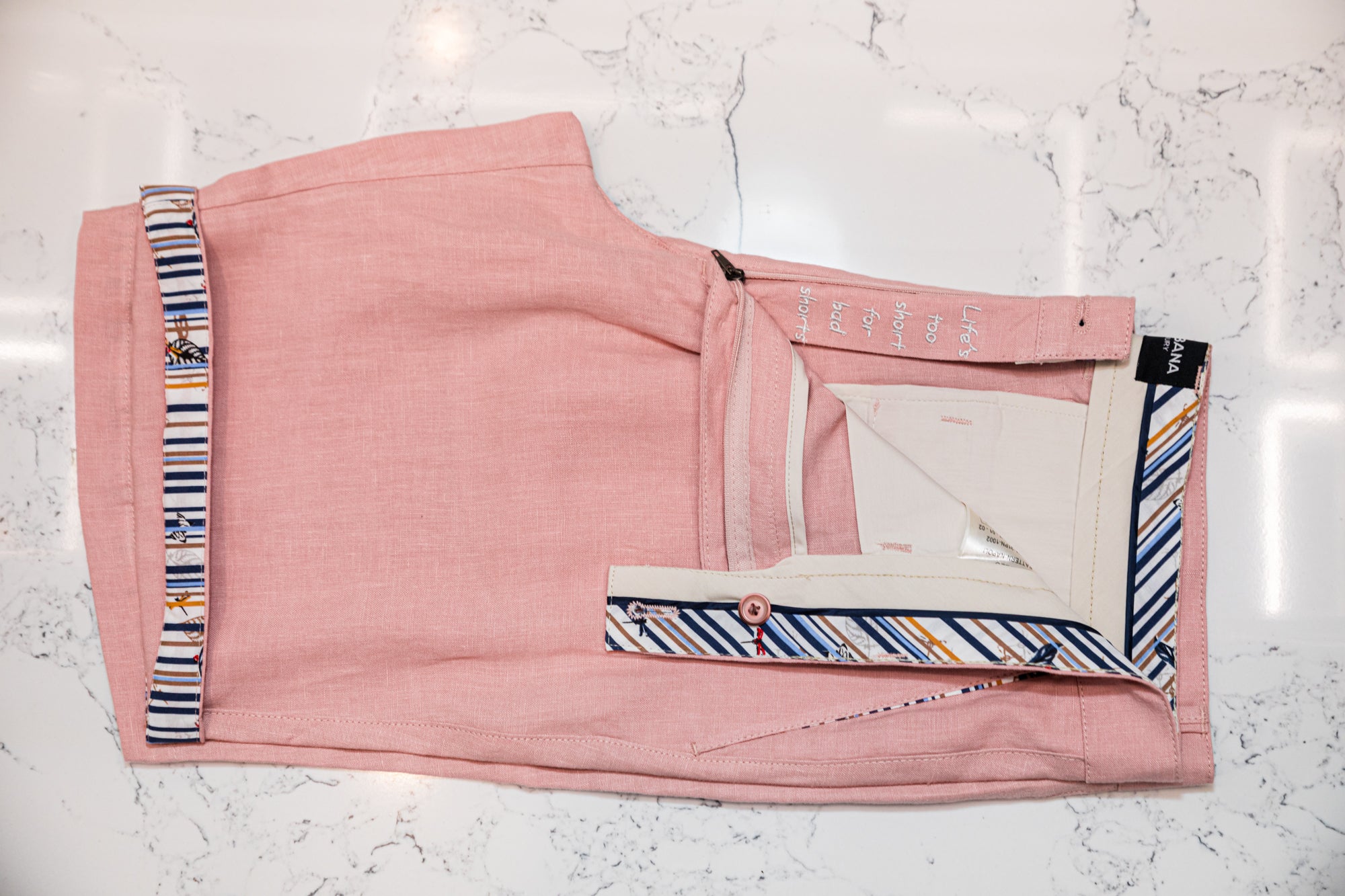 The Nuno Linen Shorts - Pink -  by Urbbana