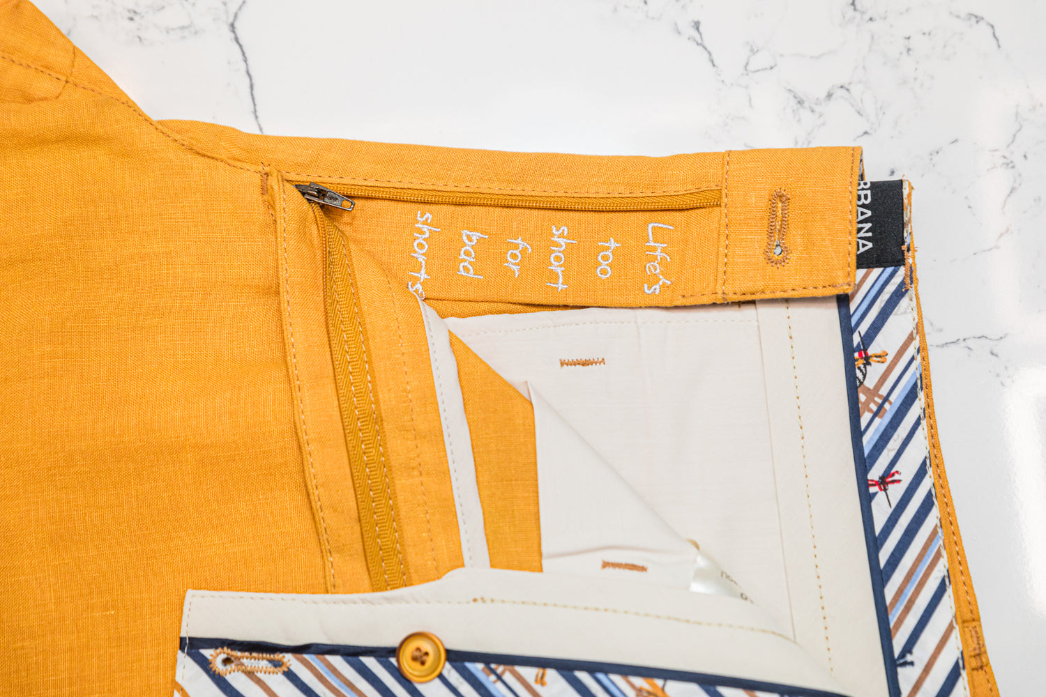 The Nuno Linen Shorts - Yellow - by Urbbana