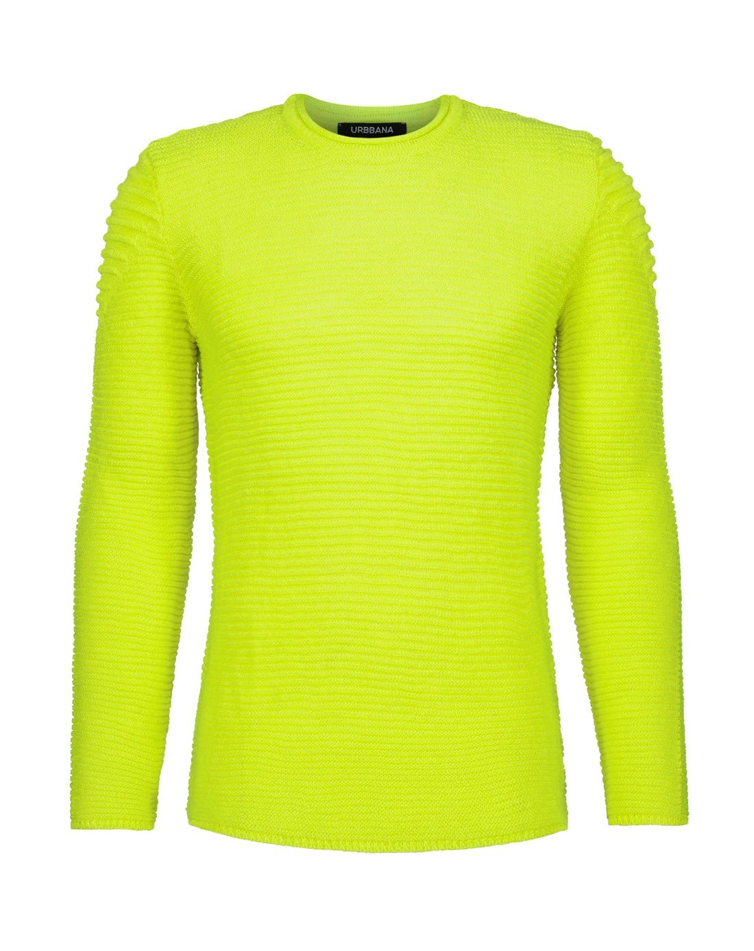 Ribbed Fluorescent Sweater - Yellow - Fresh, Relaxed Style by Urbbana