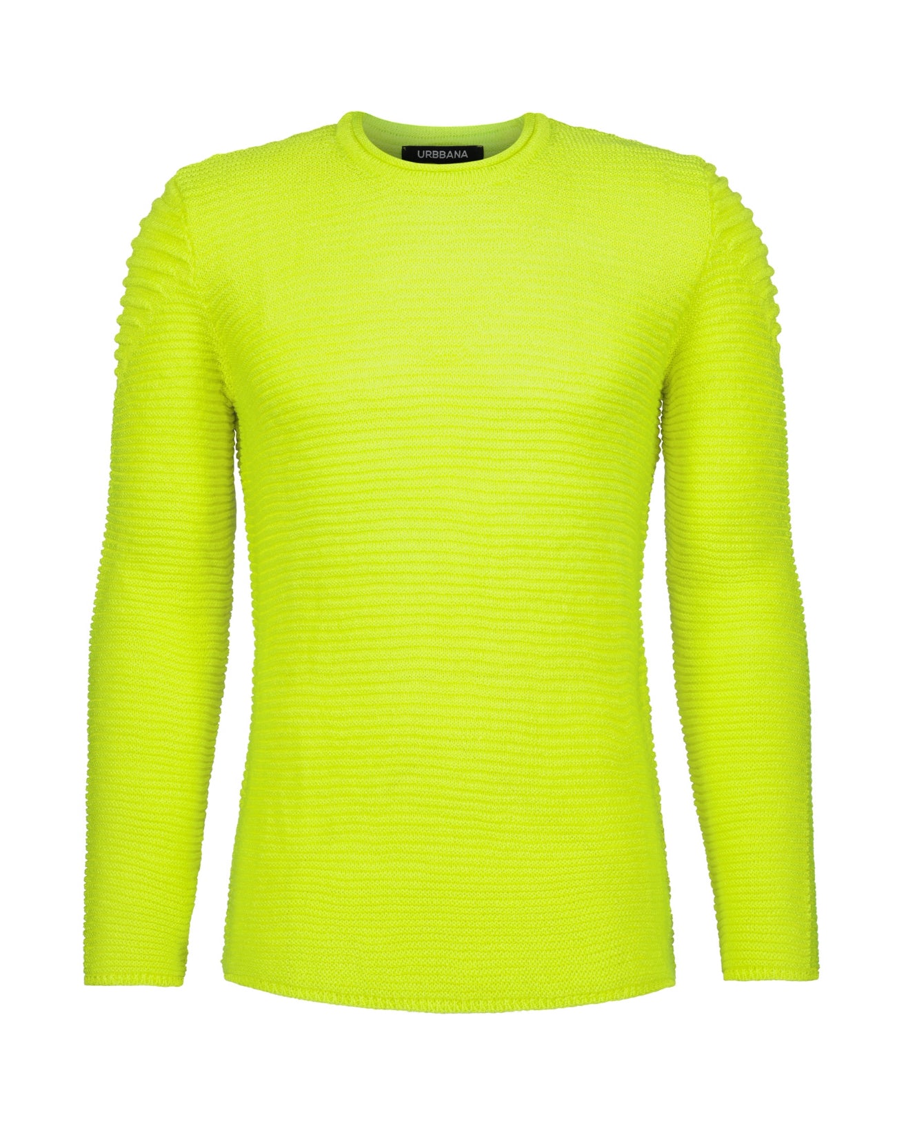 Ribbed Fluorescent Sweater - Yellow - Fresh, Relaxed Style by Urbbana