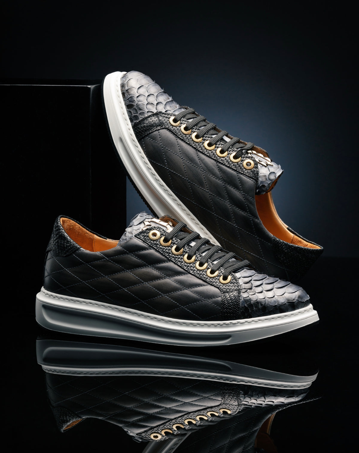 The Danilo Python Sneakers - Grey & Black - Sneaker by Urbbana