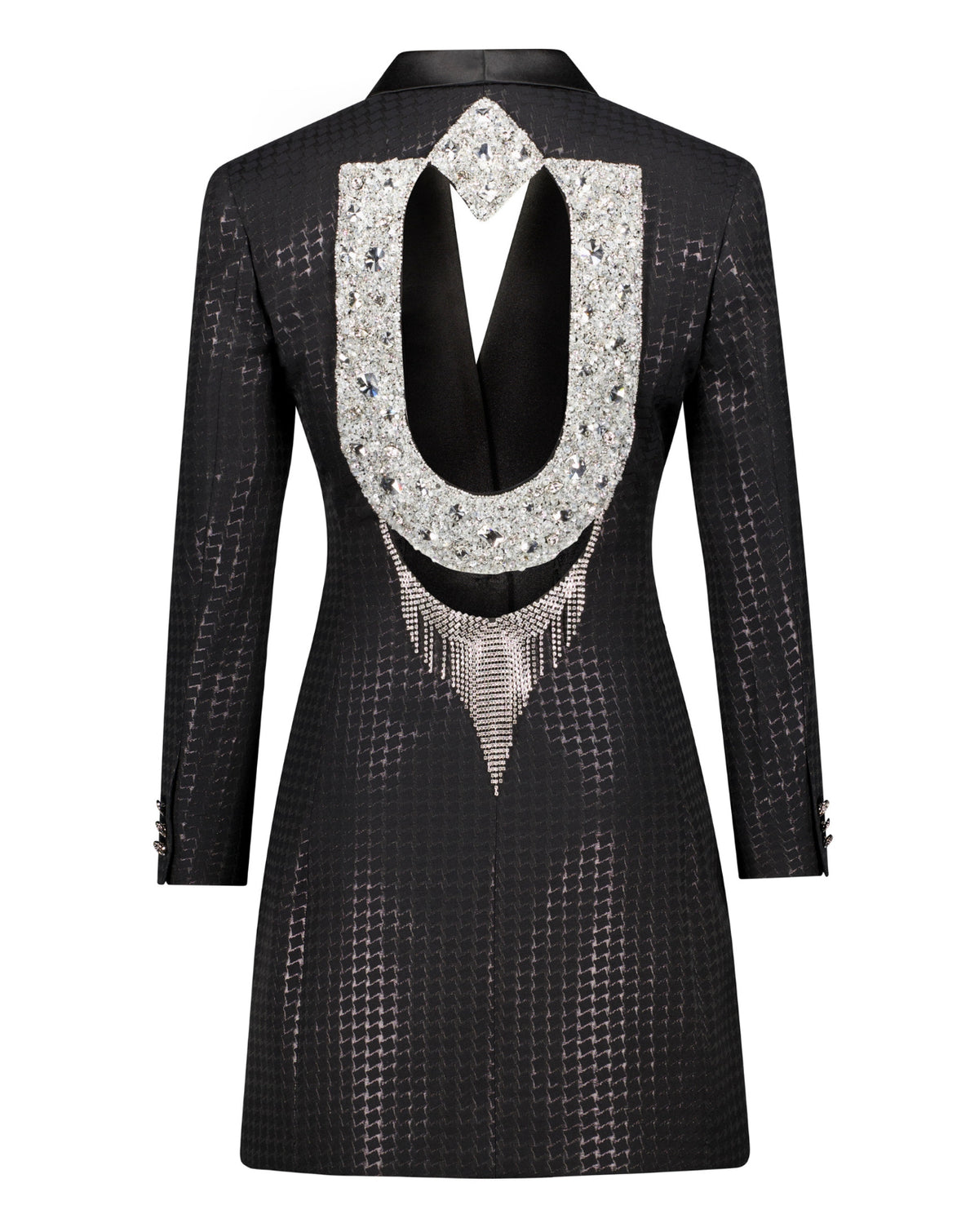 The Elle Backless Diamanté Blazer Dress - Jacket by Urbbana