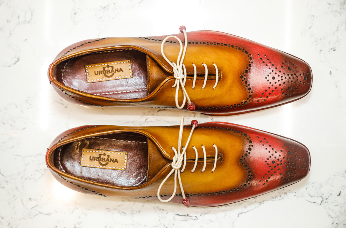 The Havana Patina Brogues - Red & Gold - Brogues by Urbbana