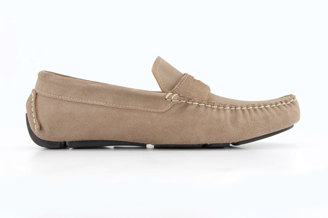 Portofino Driving Loafers - Creme Suede