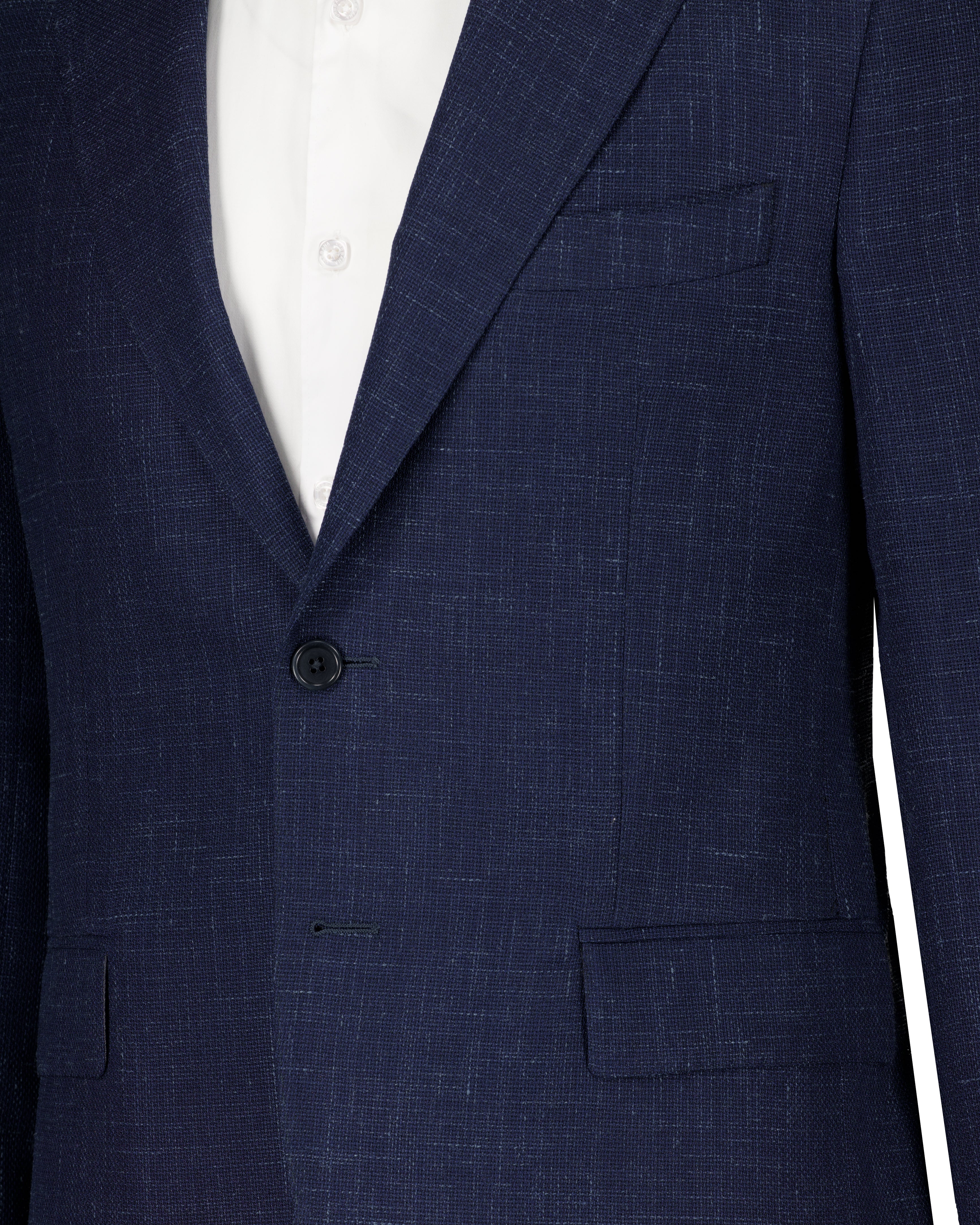 Augustus Loro Piana Linen Cloth Suit - Dark Navy - Made In Italy