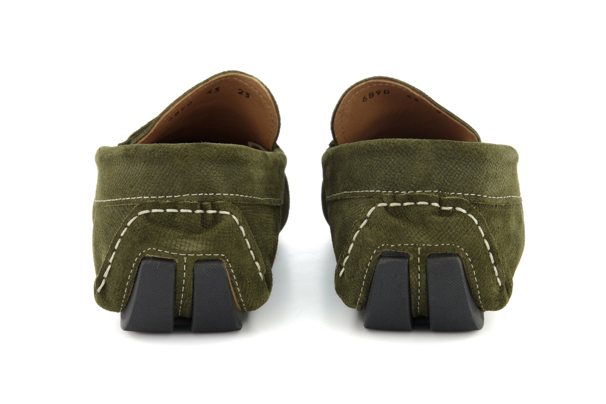 Portofino Driving Loafers - Green Suede - Loafers by Urbbana