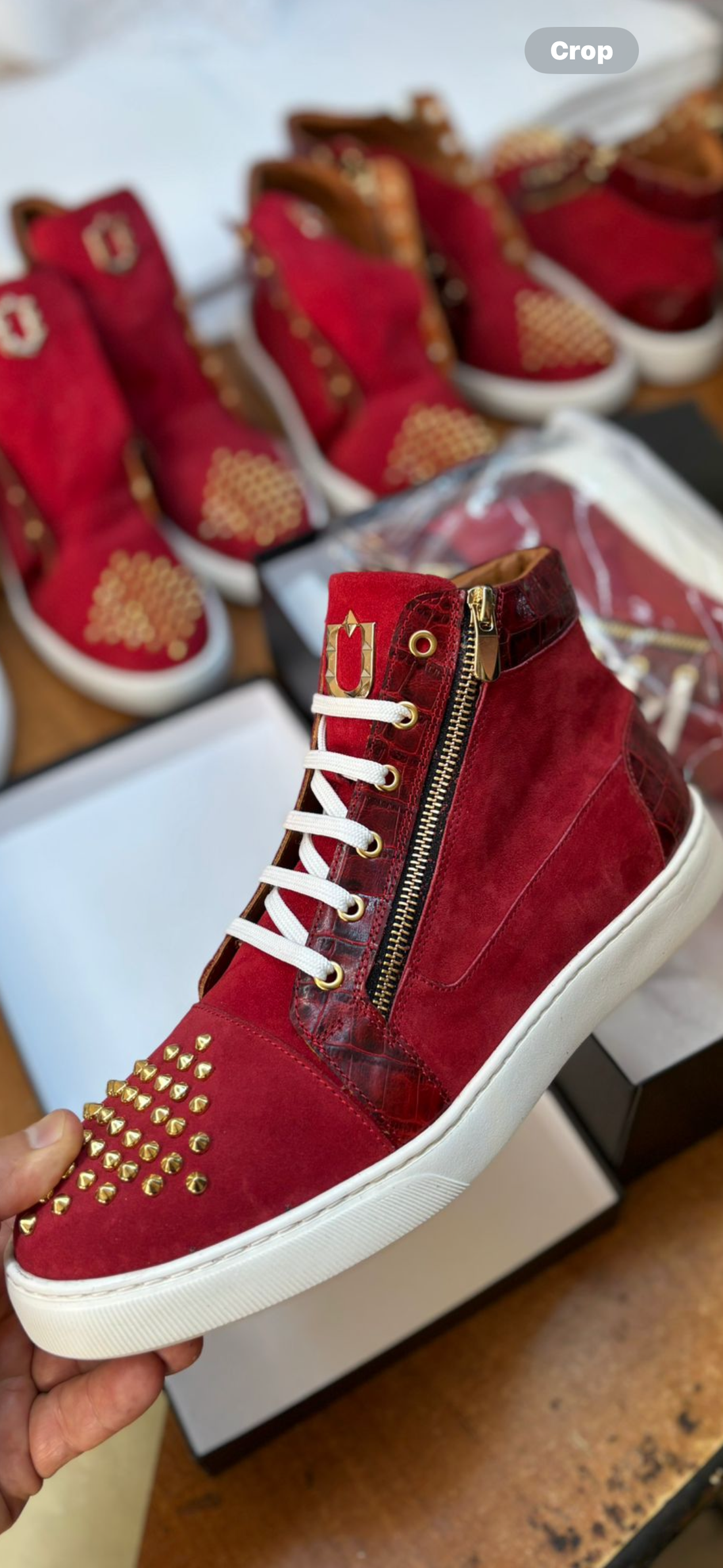 The Azzuri High Top Sneakers - Red