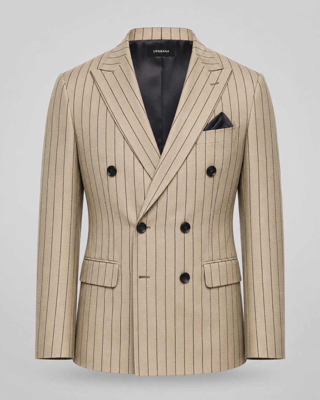 The Bowen Pinstripe Blazer - Beige &amp; Brown HS