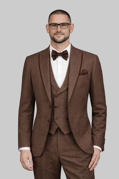 The Alkonost Brown Ceremonial 3pc Suit- Brown