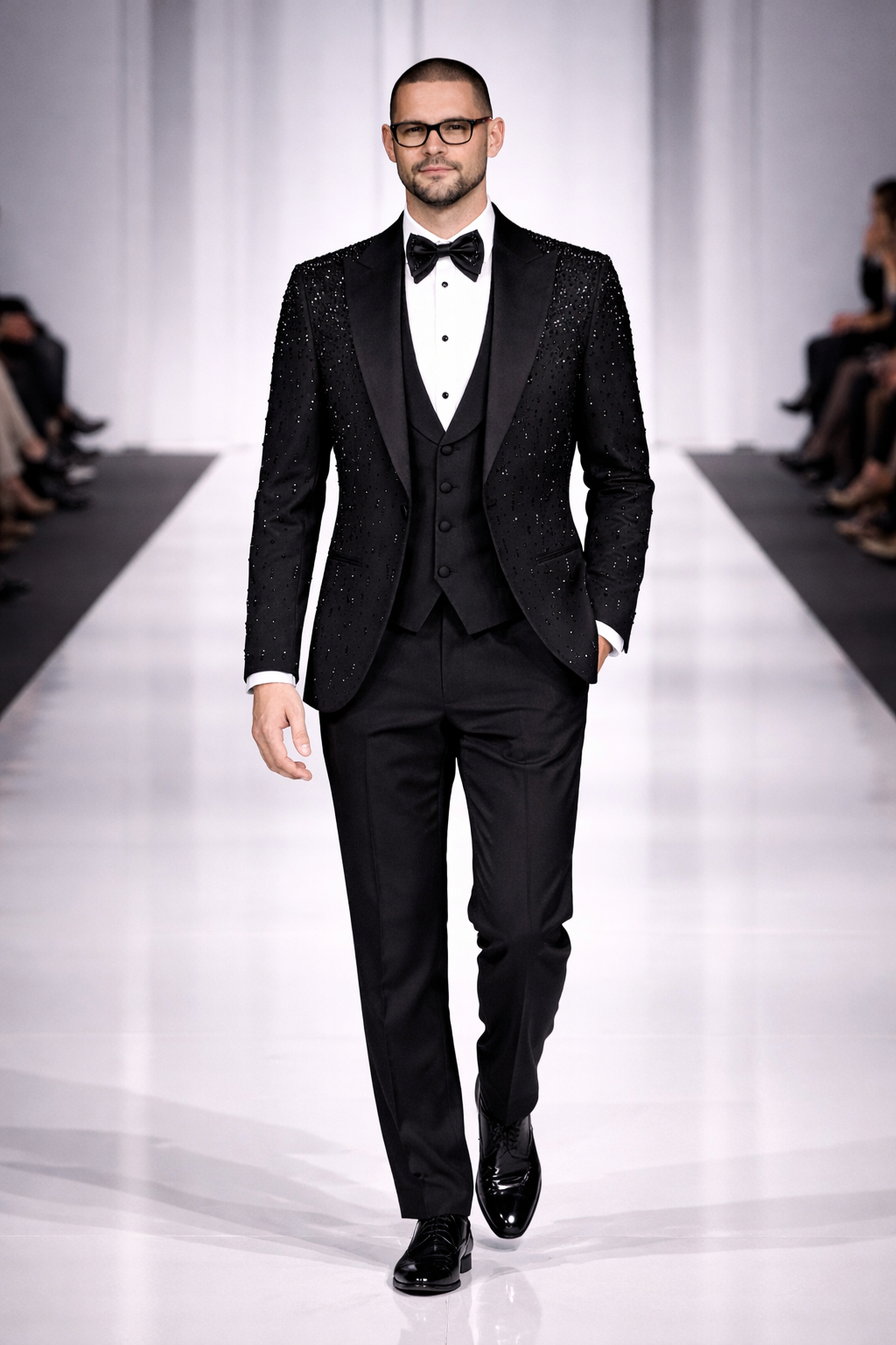 The Roc Noir Ceremonial 3pc Suit - Black beaded