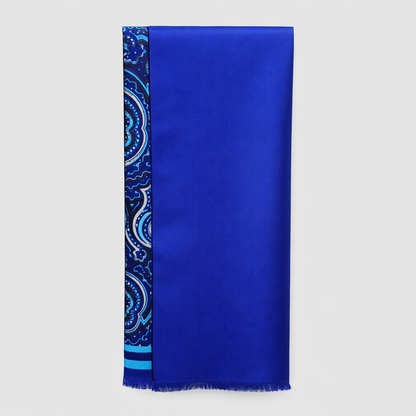 The Florence Silk Scarf - Blue Paisley