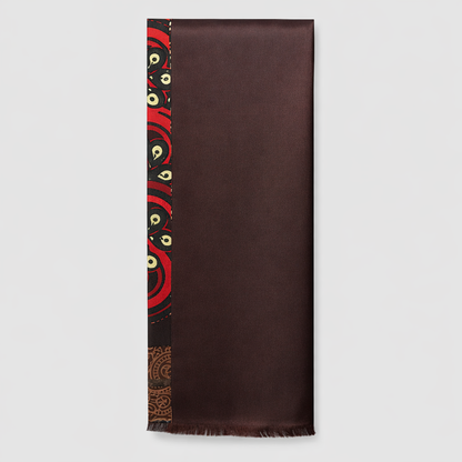 The Florence Silk Scarf - Brown Geometric