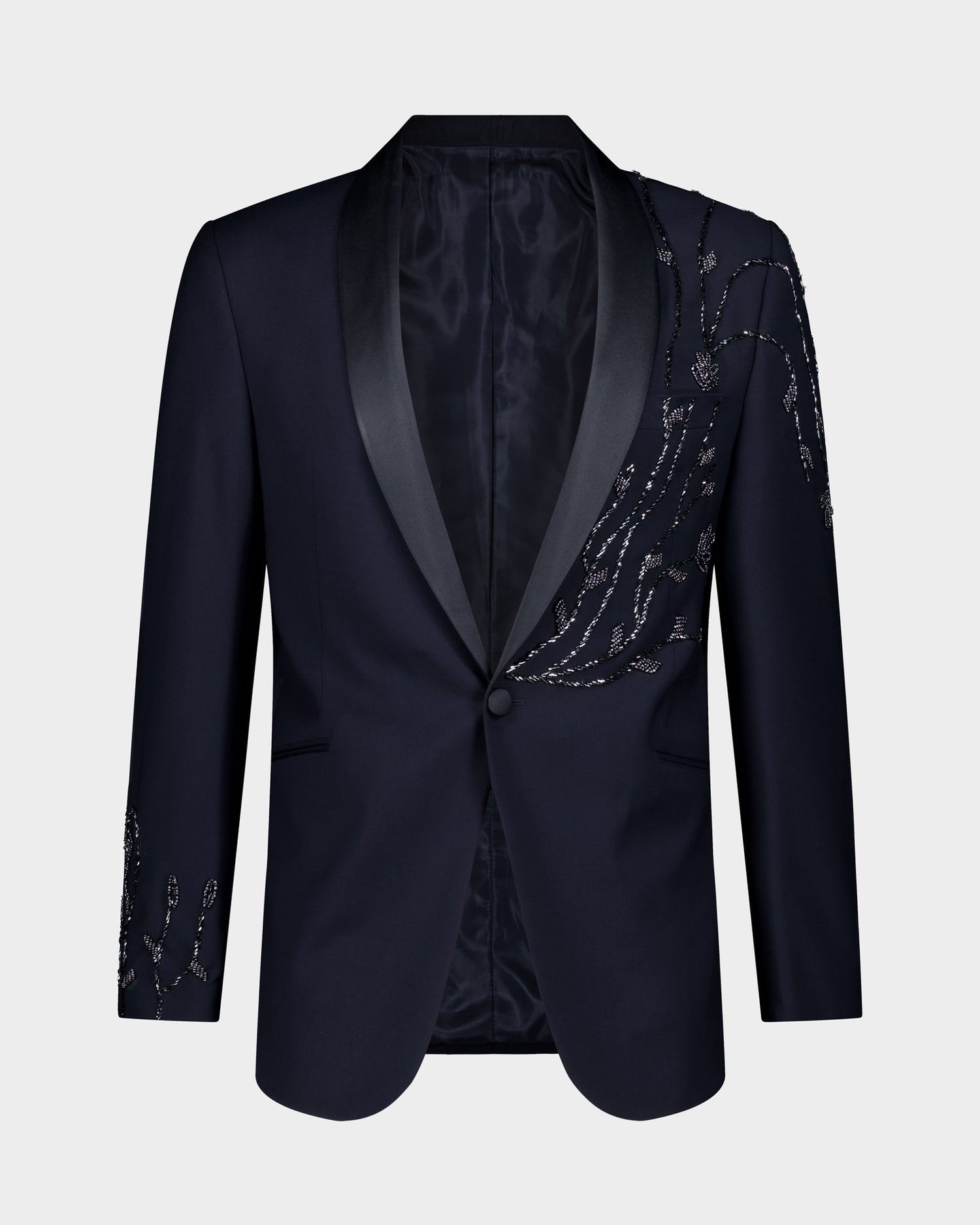 The Basseton Ceremonial 3pc Suit - Midnight Navy/Beaded