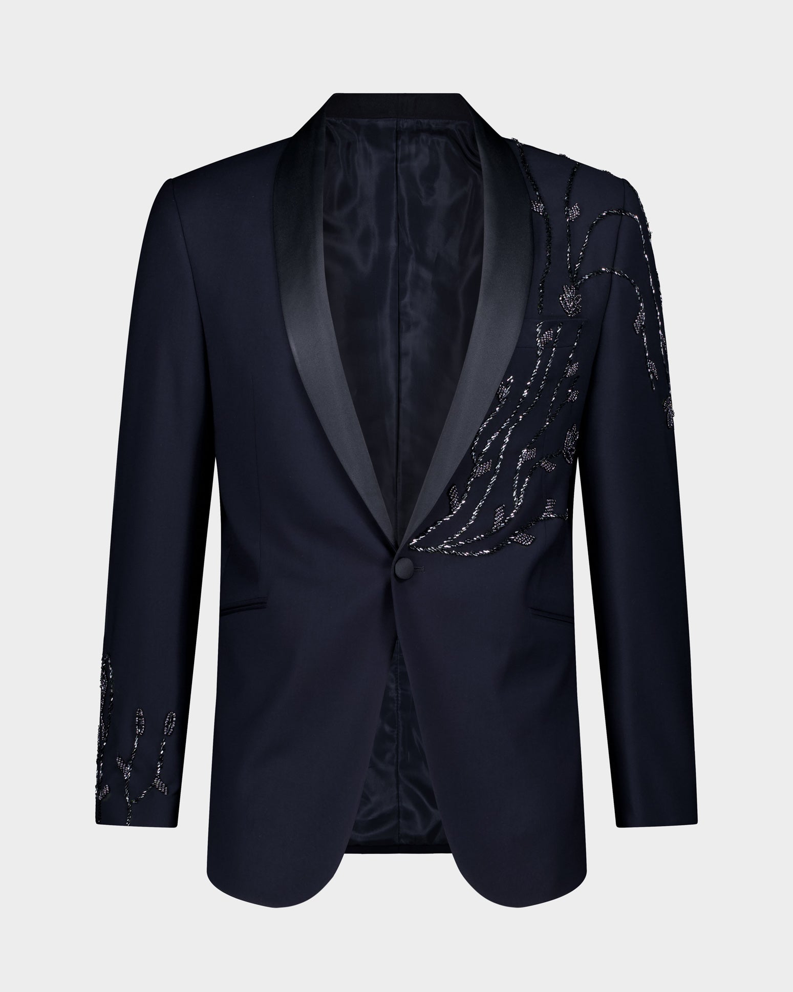 The Basseton Ceremonial 3pc Suit - Midnight Navy/Beaded