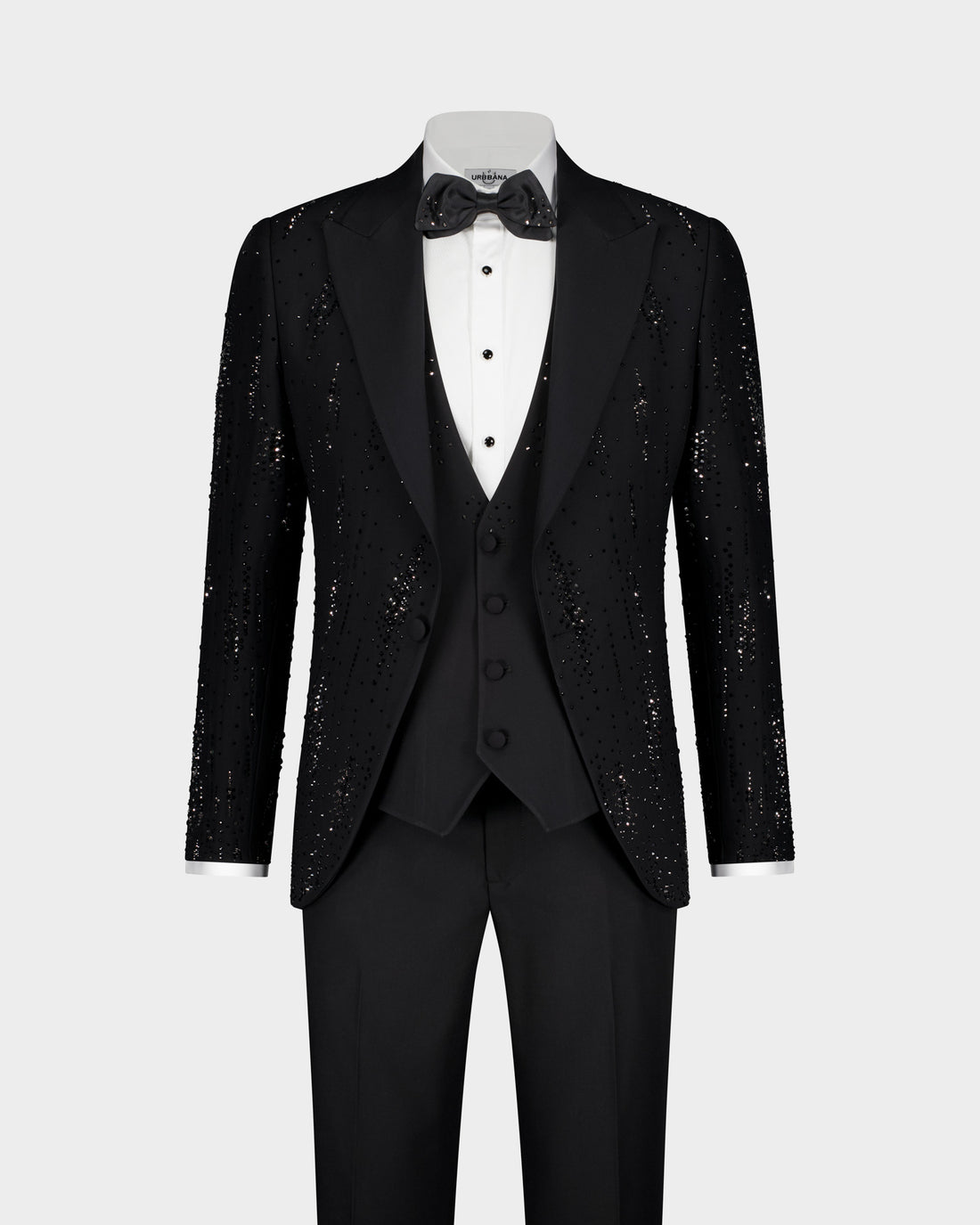 The Roc Meteor Rain Ceremonial 3pc Suit - Black/Silver beaded