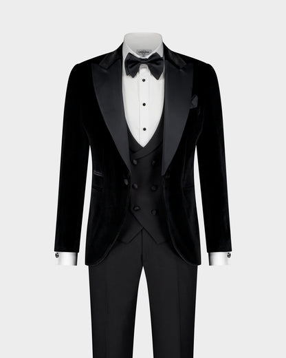 The Grammy Luxe Velvet 3pc Suit - Black