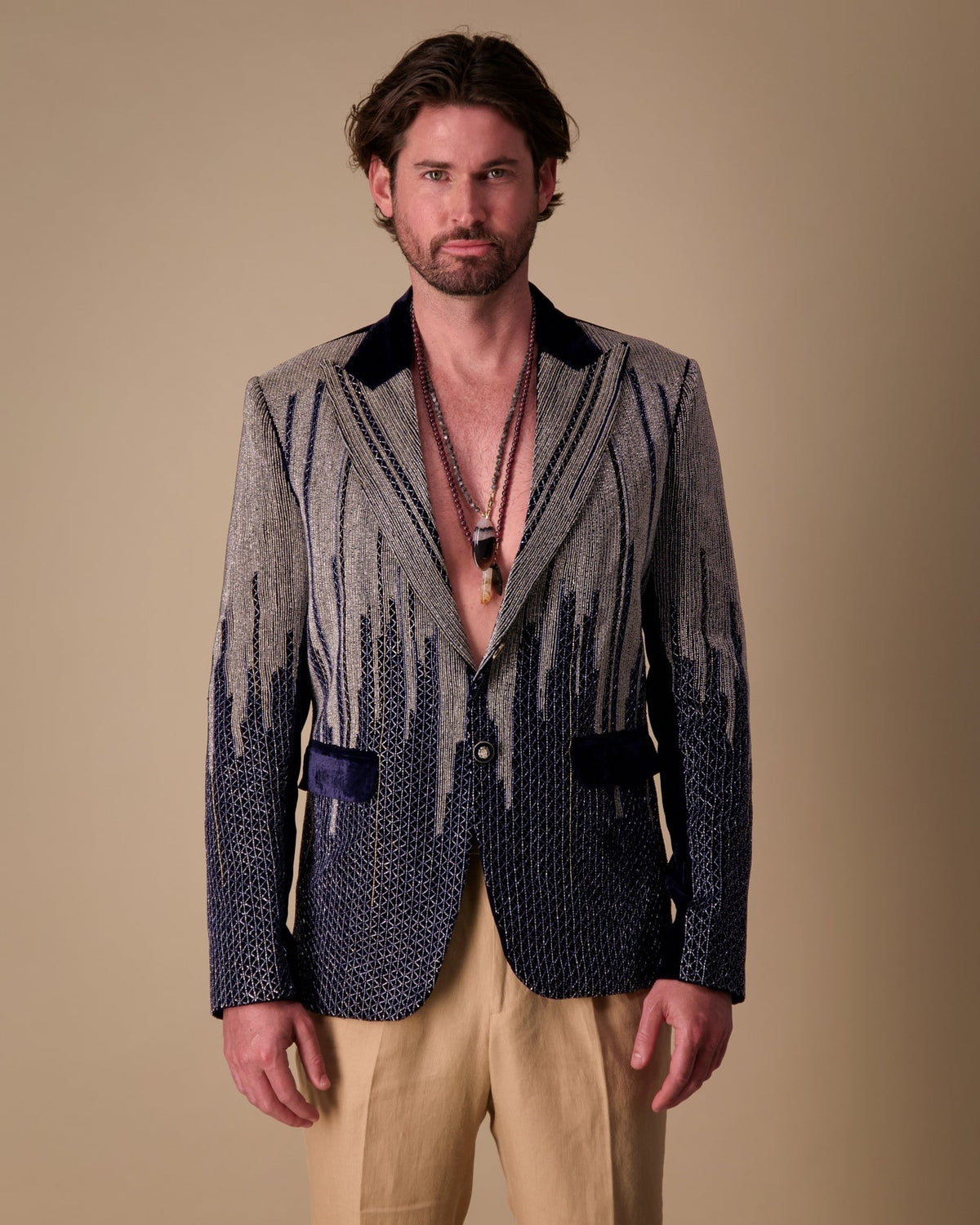 Inception Crystal Beaded Ceremony - Jacket Black